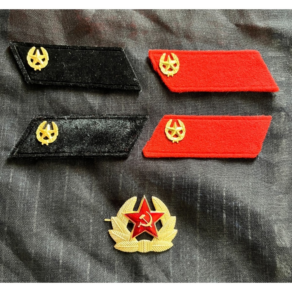 VINTAGE Soviet Military Set Red Black Shoulder Boards USSR